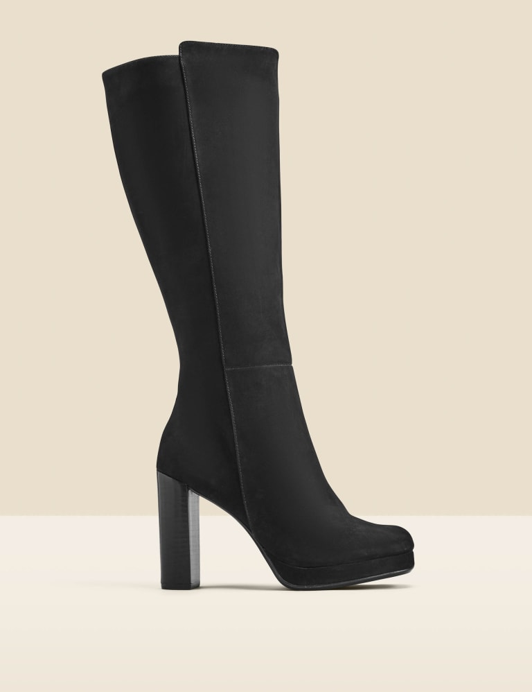 Suede platform 2024 boots knee high