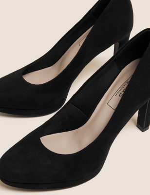 marks and spencer black court shoes