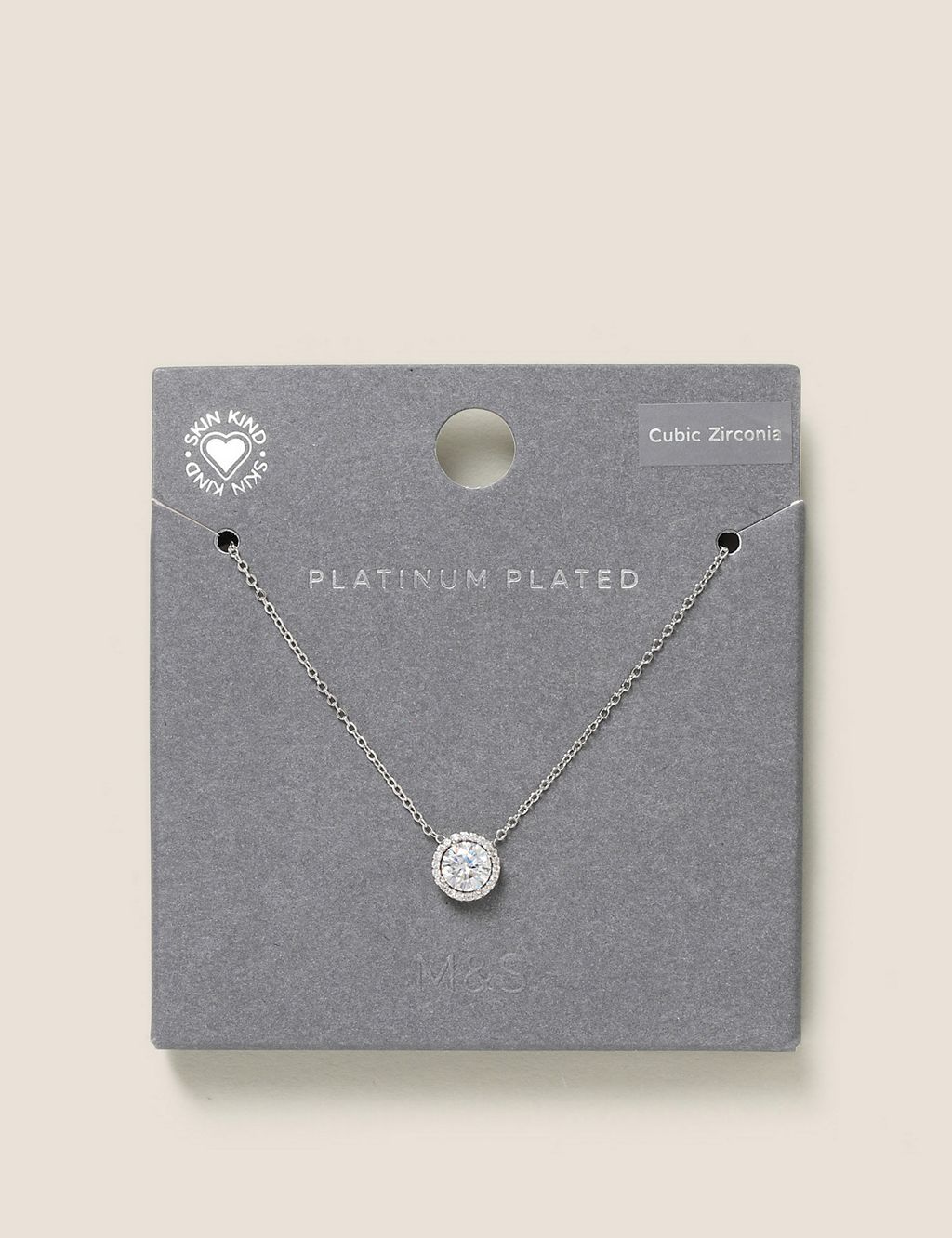Platinum Plated Cubic Zirconia Necklace 1 of 3