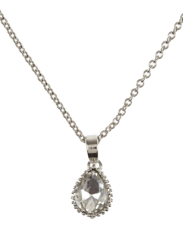 Platinum Plated Diamanté Necklace & Earrings Set 2 of 3