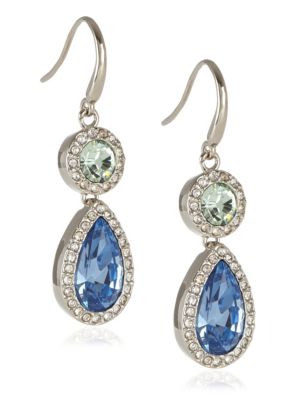 Platinum Plated Diamanté Drop Earrings Image 1 of 1