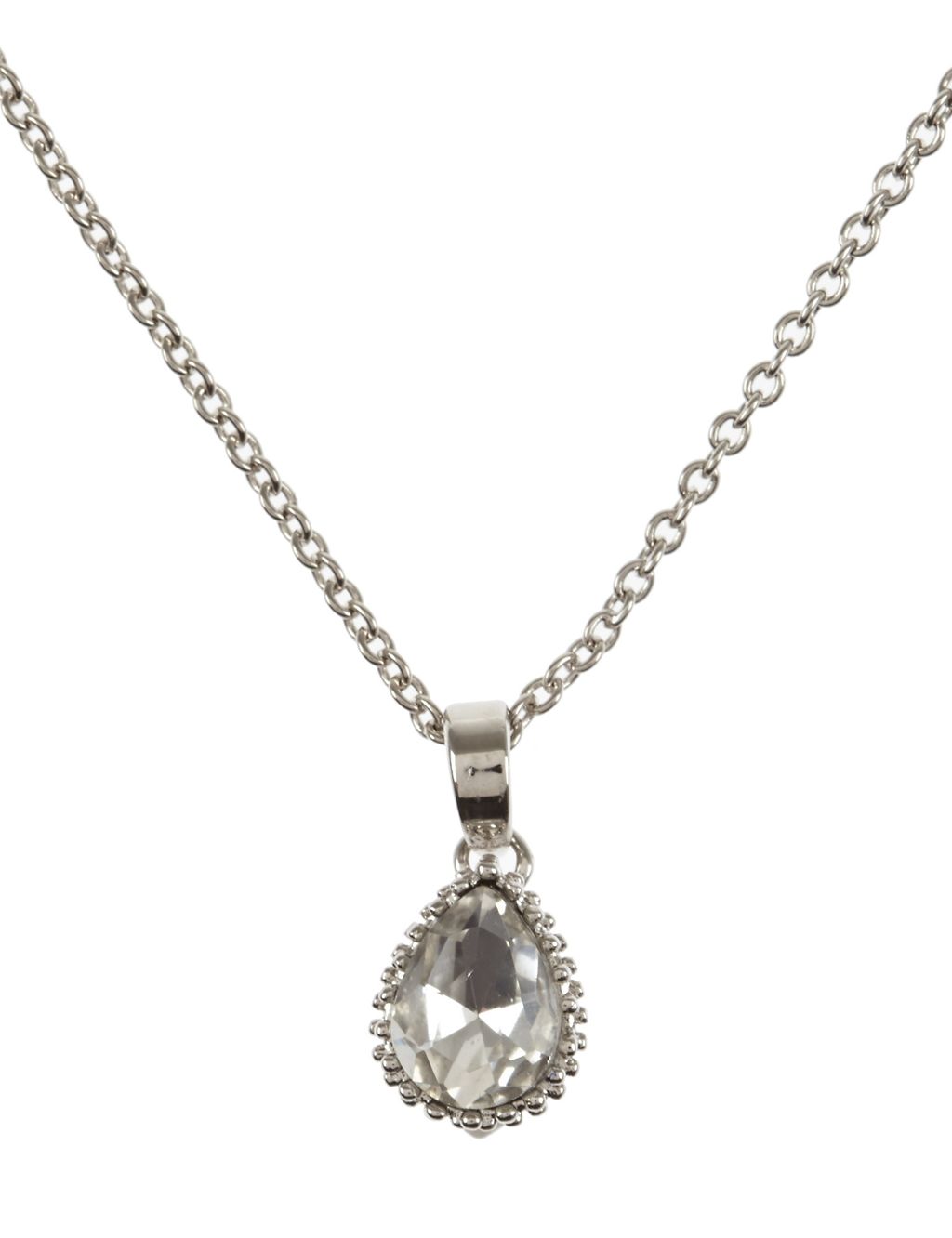 Platinum Plated Diamanté Necklace & Earrings Set 1 of 3