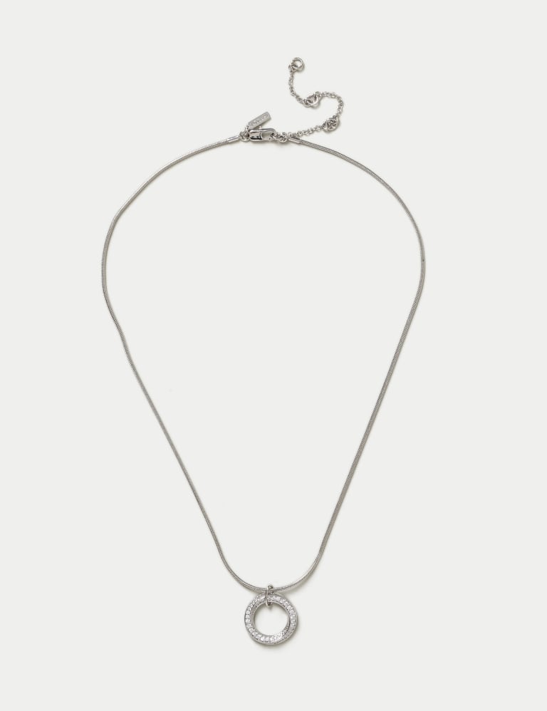 Platinum Plated Ditsy Necklace M S Collection M S