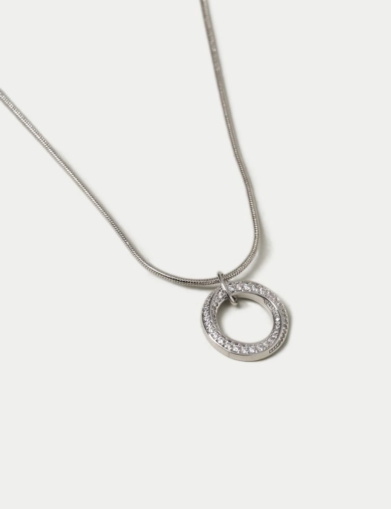 Platinum Plated Ditsy Necklace 2 of 2