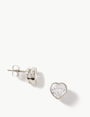 Platinum hot sale heart earrings