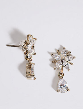 Platinum Plated Star Drop Earrings Image 2 of 3