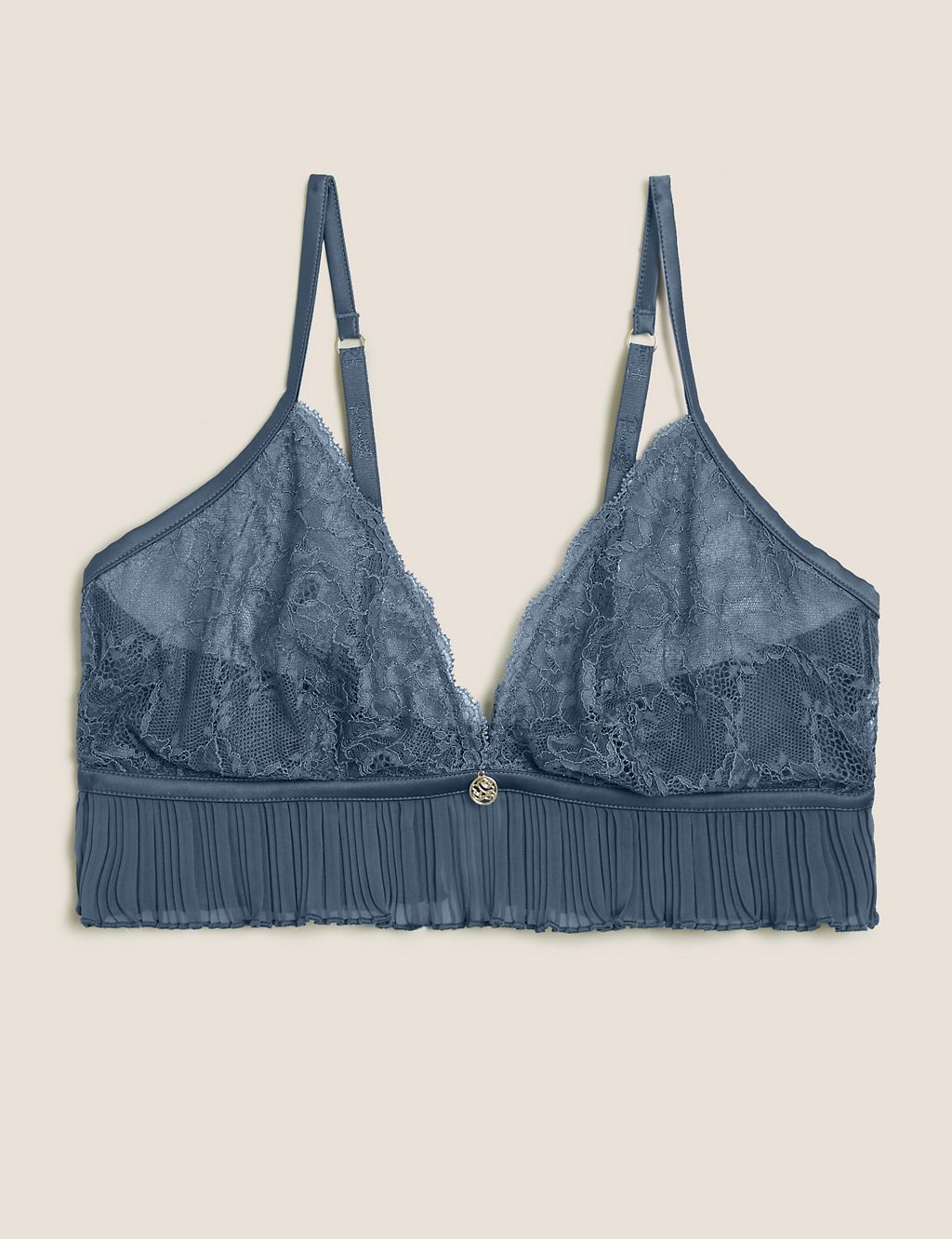 Pleat & Lace Non Wired Bralette 1 of 6