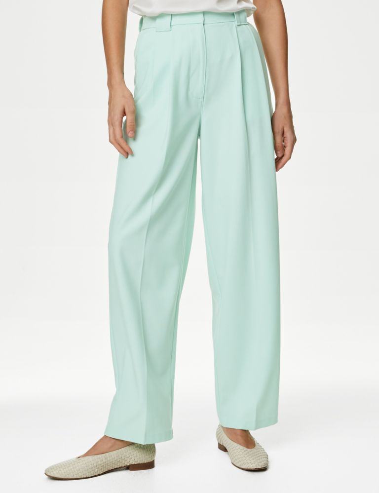 Pleat Front Relaxed Straight Trousers 4 of 5