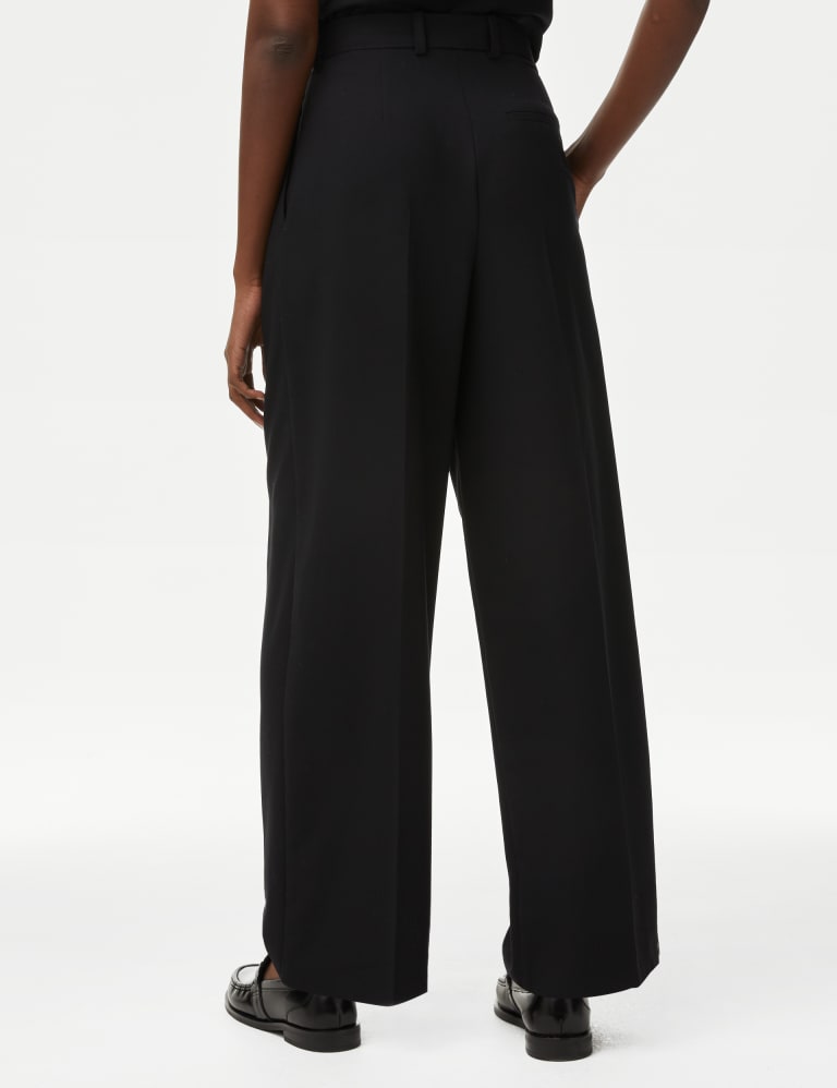 Love & Roses Black Wide Leg Side Trim Wide Leg Trousers