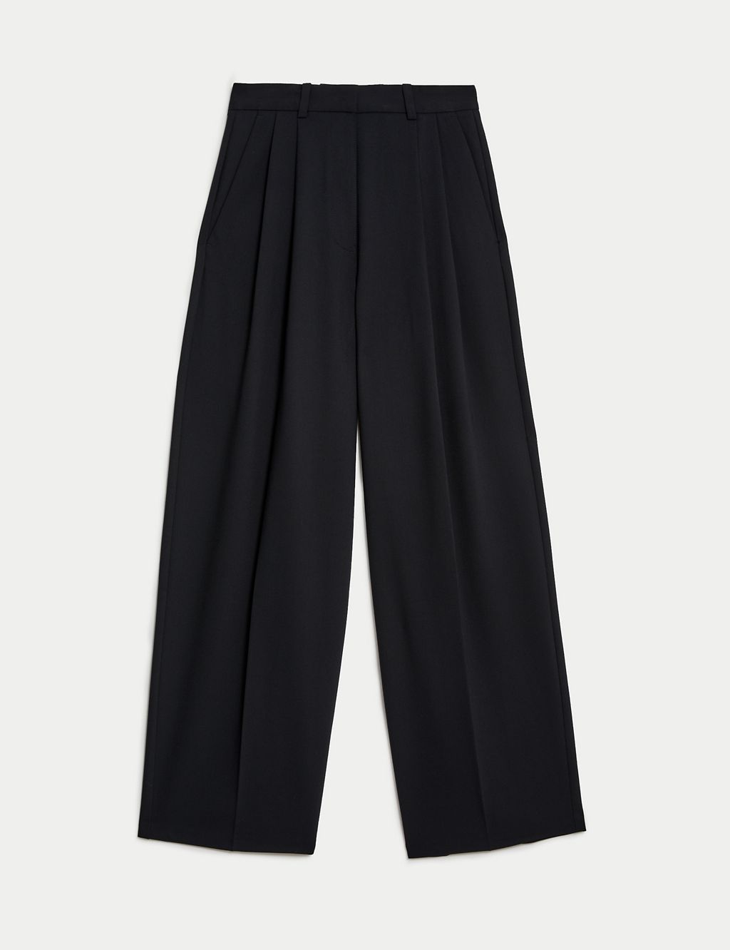 Pleat Front Relaxed Wide Leg Trousers 1 of 6