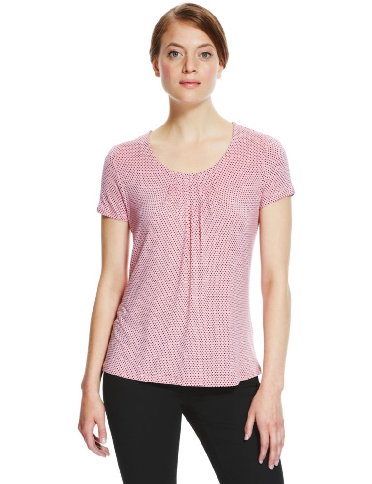 Pleat Front Spotted Top 1 of 4