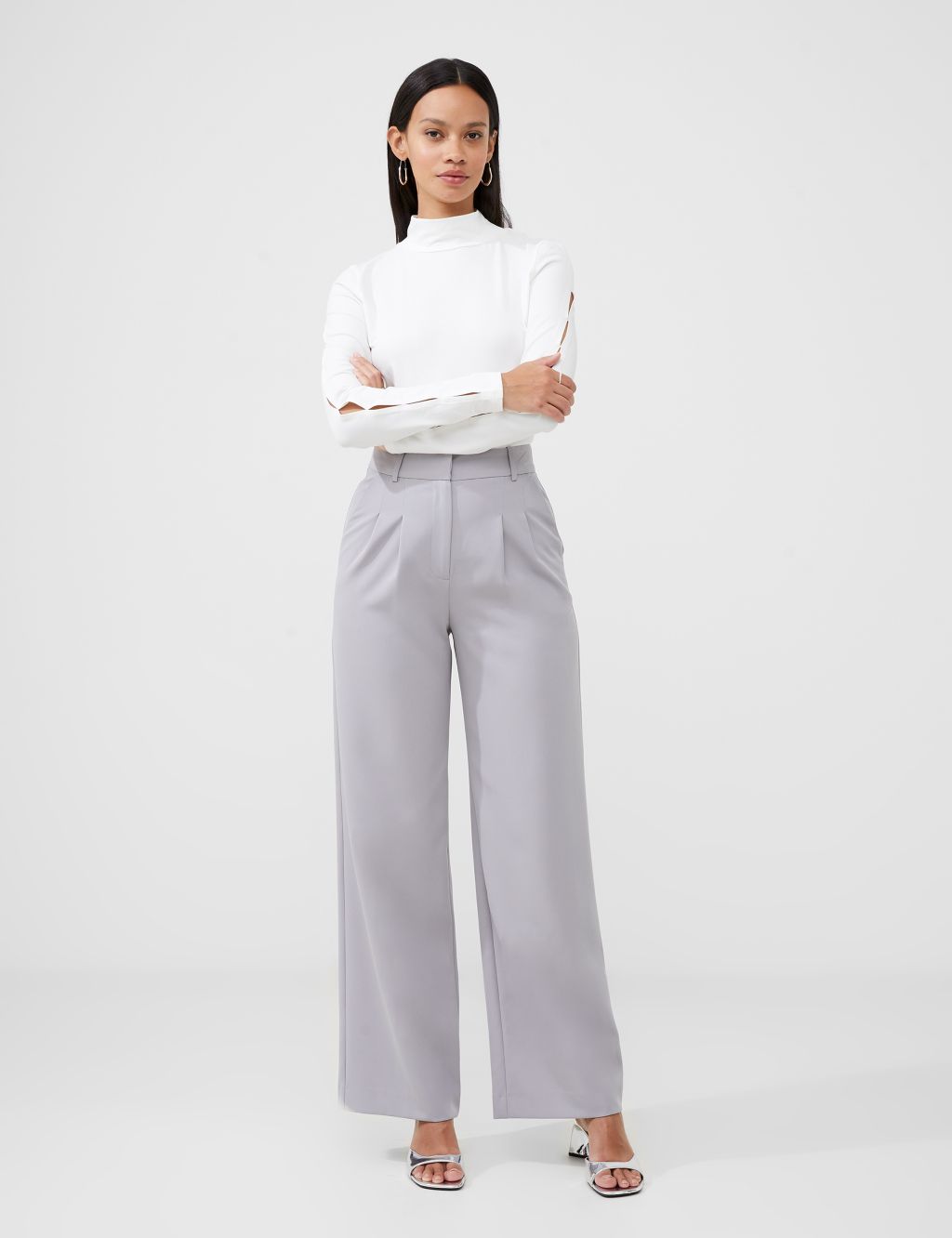 Pleat Front Straight Leg Trousers | French Connection | M&S