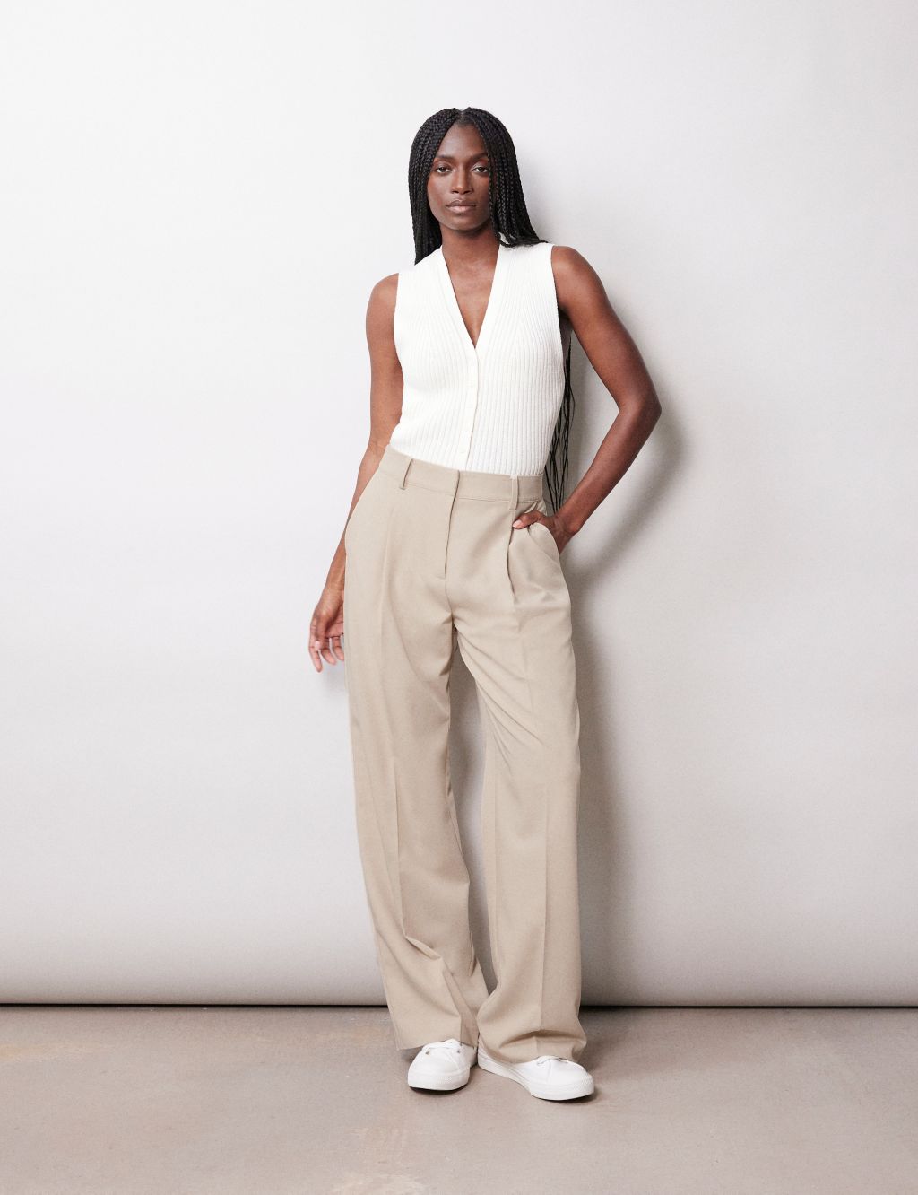 Pleat Front Wide Leg Chinos 3 of 4