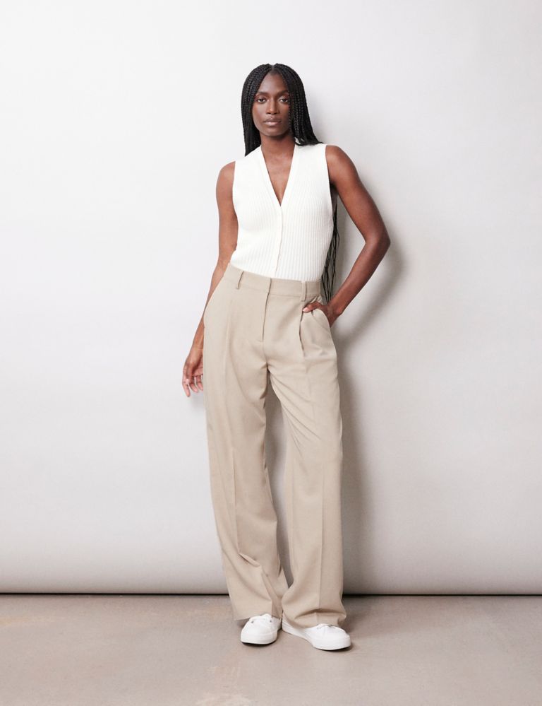 Pleat Front Wide Leg Chinos 1 of 4