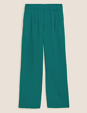 Pleat Front Wide Leg Trousers with Wool Image 2 of 6