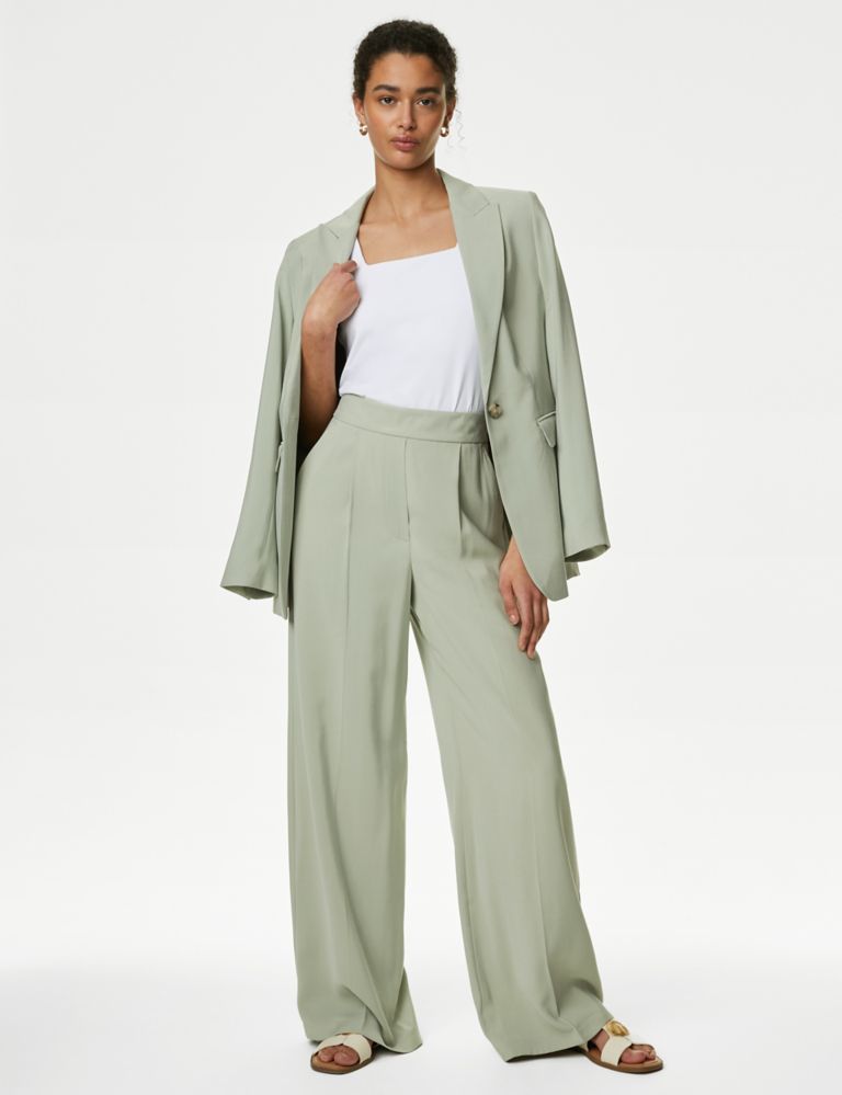 Pleat Front Wide Leg Trousers 1 of 6