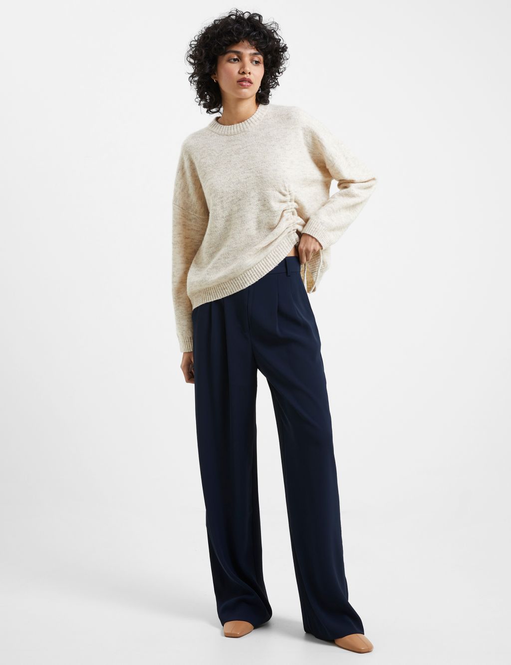 Pleat Front Wide Leg Trousers | French Connection | M&S