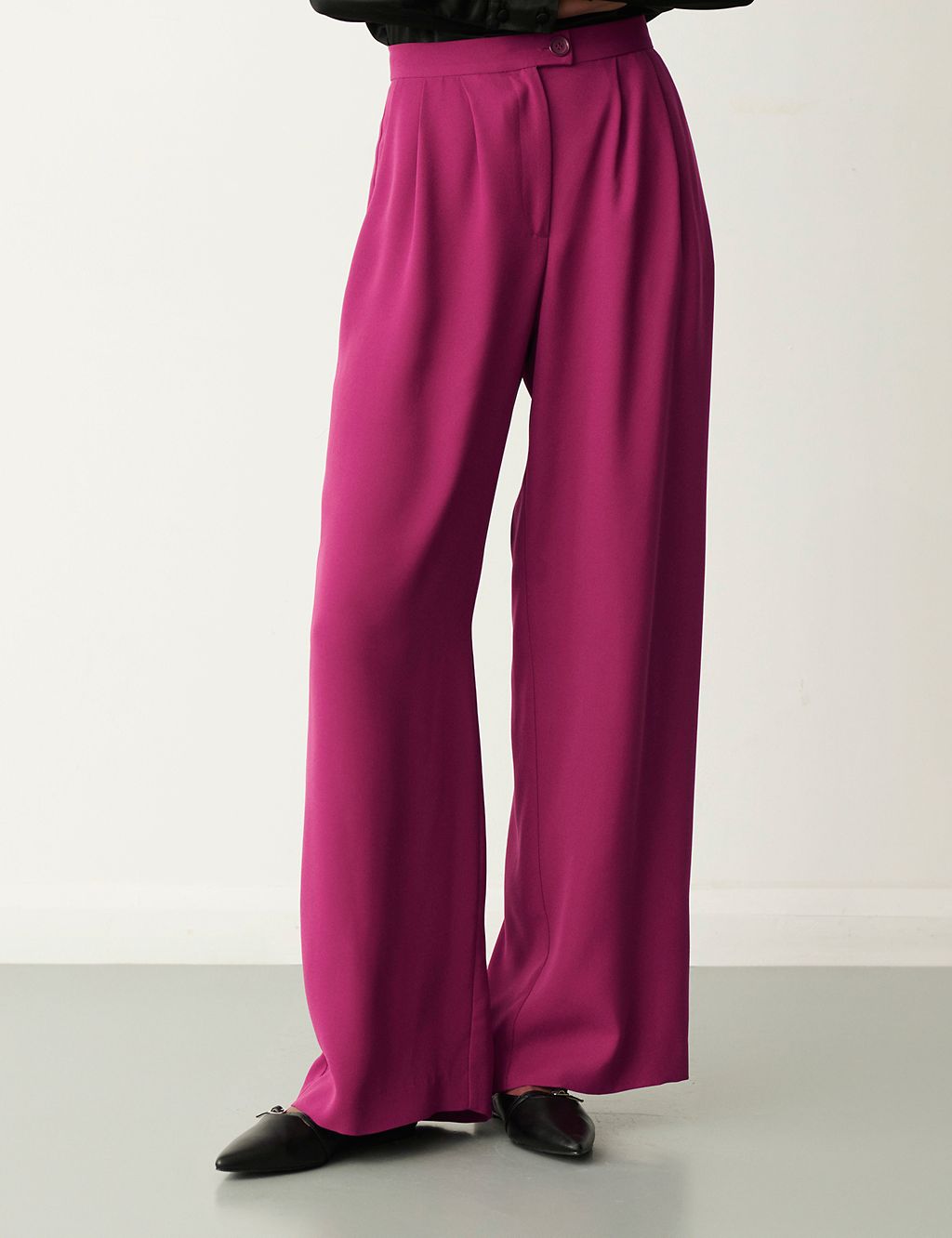 Pleat Front Wide Leg Trousers 1 of 3