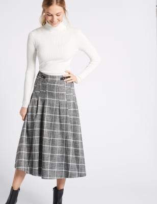 Check A Line Skirt