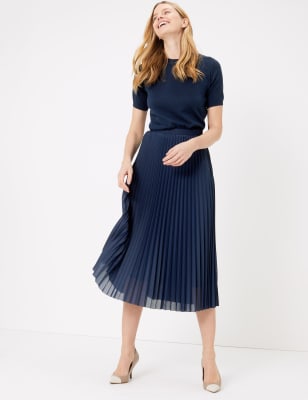 Navy blue outlet skirt m&s