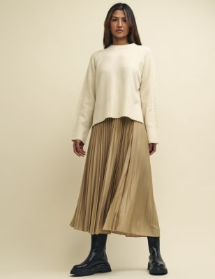 Pleated maxi 2025 midi skirt