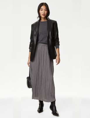 Metallic pleated outlet skirt m&s