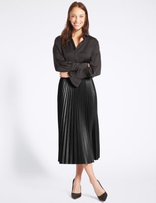 Silver pleated hotsell skirt m&s