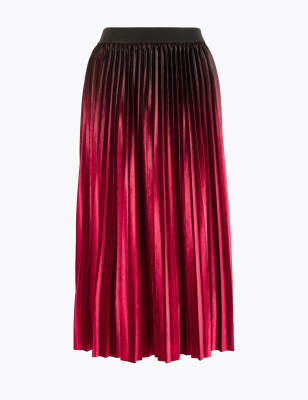 marks and spencer velvet pleated skirt