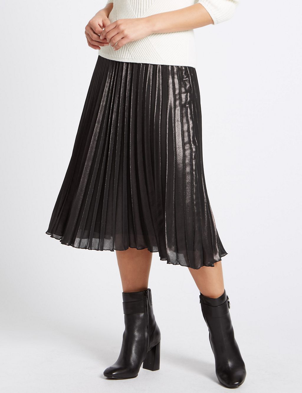 Pleated Midi Skirt 3 of 3