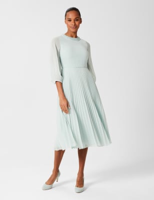 pleated tea dress