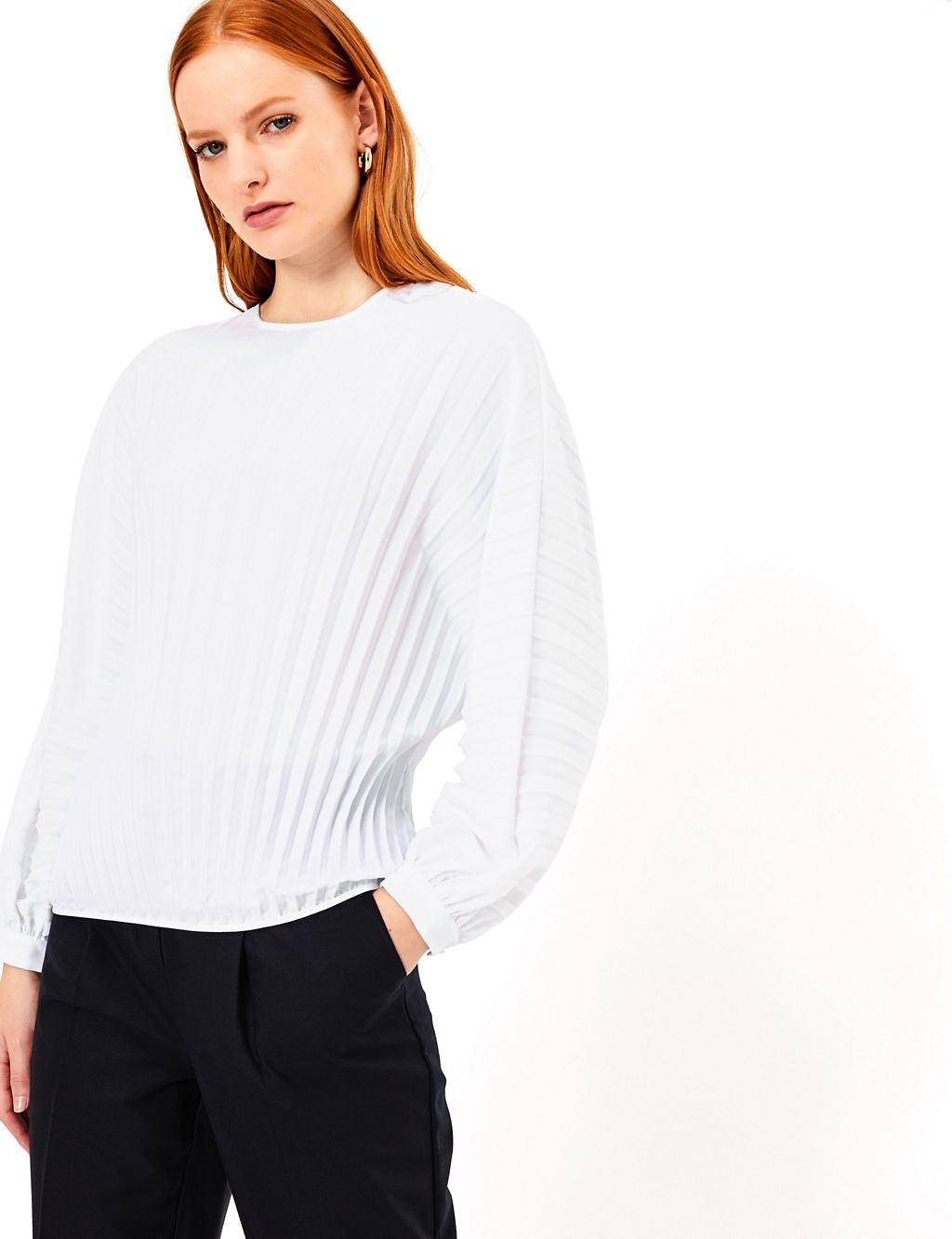 Pleated Relaxed Fit Shell Top 3 of 4