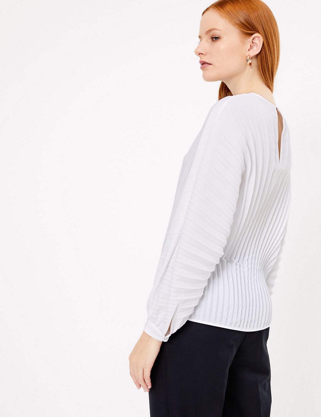 Pleated Relaxed Fit Shell Top 4 of 4