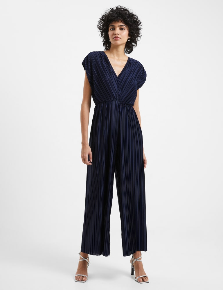 Pleated Short Sleeve Waisted Jumpsuit 1 of 4