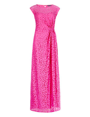 Pleated Waist Lace Maxi Dress Image 2 of 5