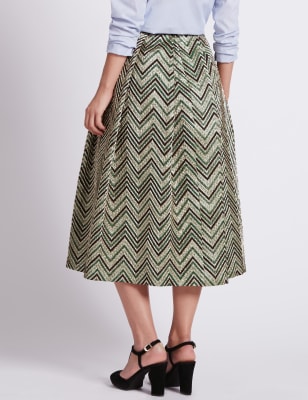 Green zig zag clearance skirt