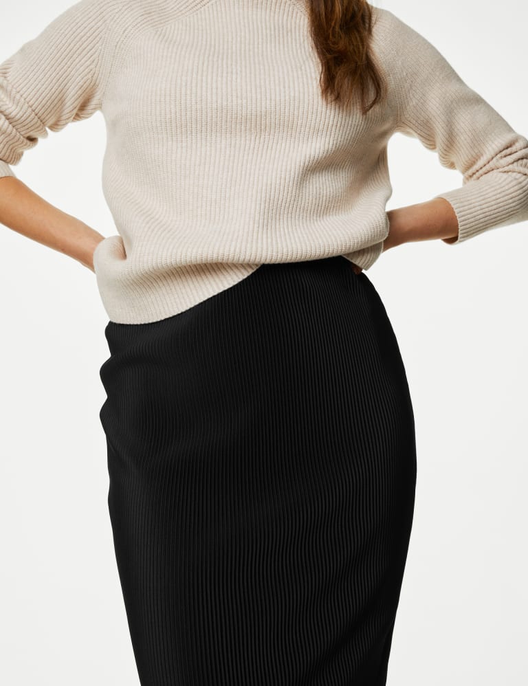 Plisse Midaxi Slip Skirt