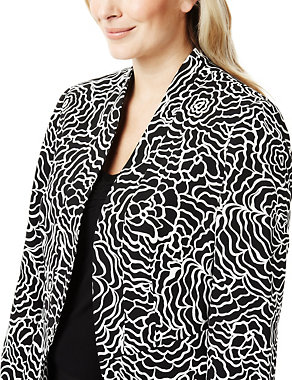Plus Open Front Floral Tailored Jacket Image 2 of 7