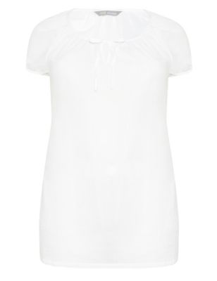 Plus Pure Cotton Crinkled Cover-Up Kaftan Image 2 of 5