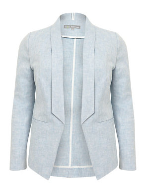Plus Pure Linen Shawl Collar Jacket Image 2 of 7