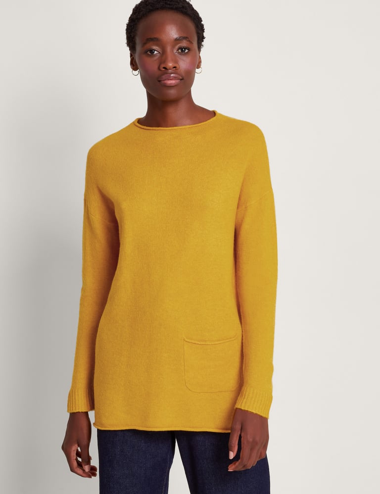 Pocket Detail Longline Jumper with Wool Monsoon M S