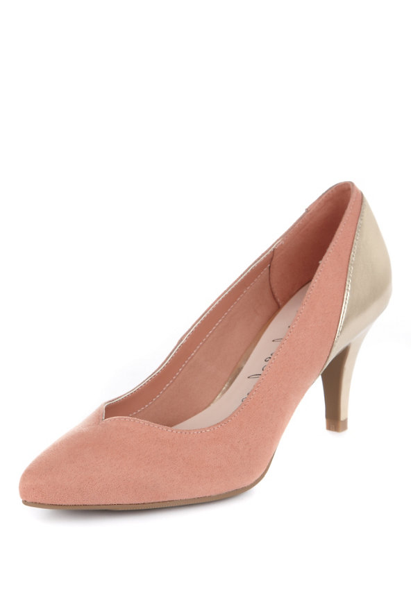 Pointed Toe Panelled Court Shoes Image 1 of 2
