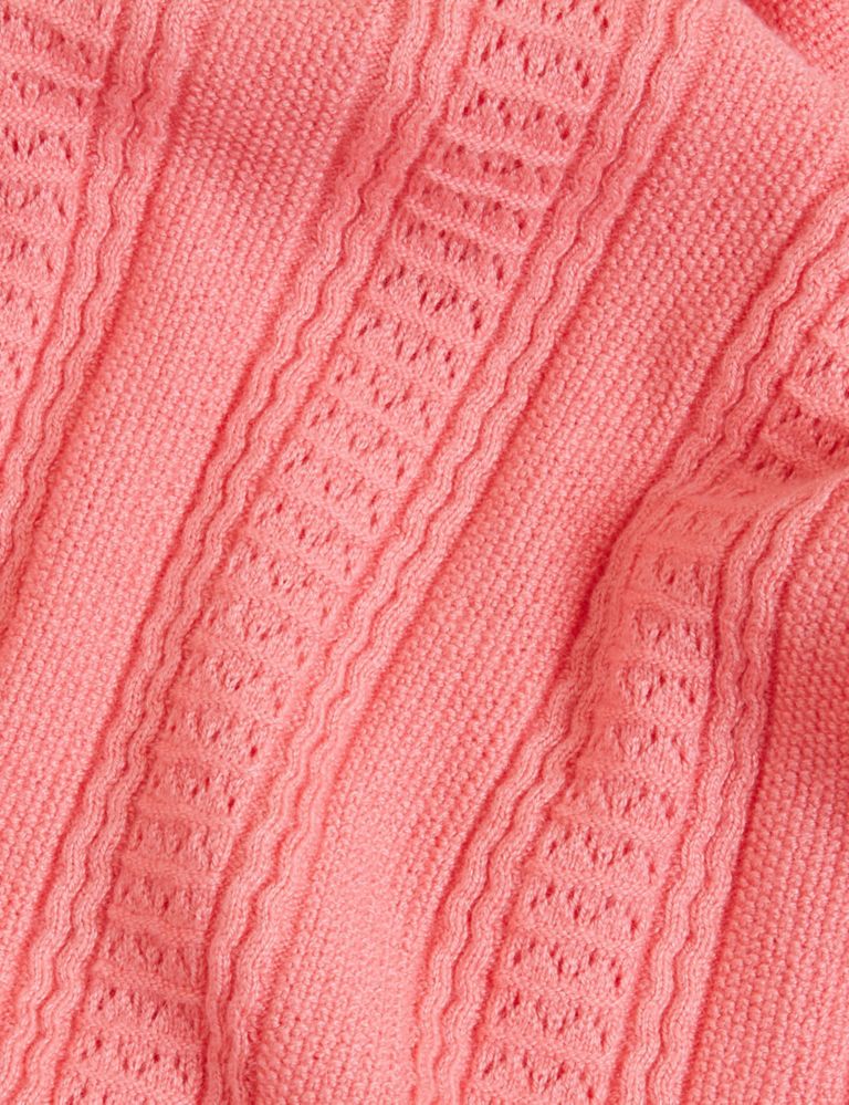Pointelle Frill Detail Jumper with Wool 7 of 7