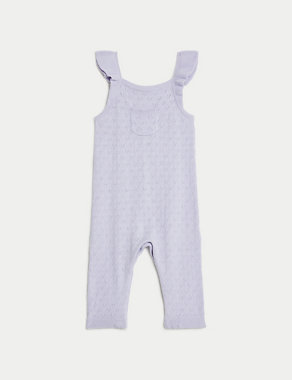 Pointelle Frill Dungarees (7lbs-1 Yrs) Image 2 of 5