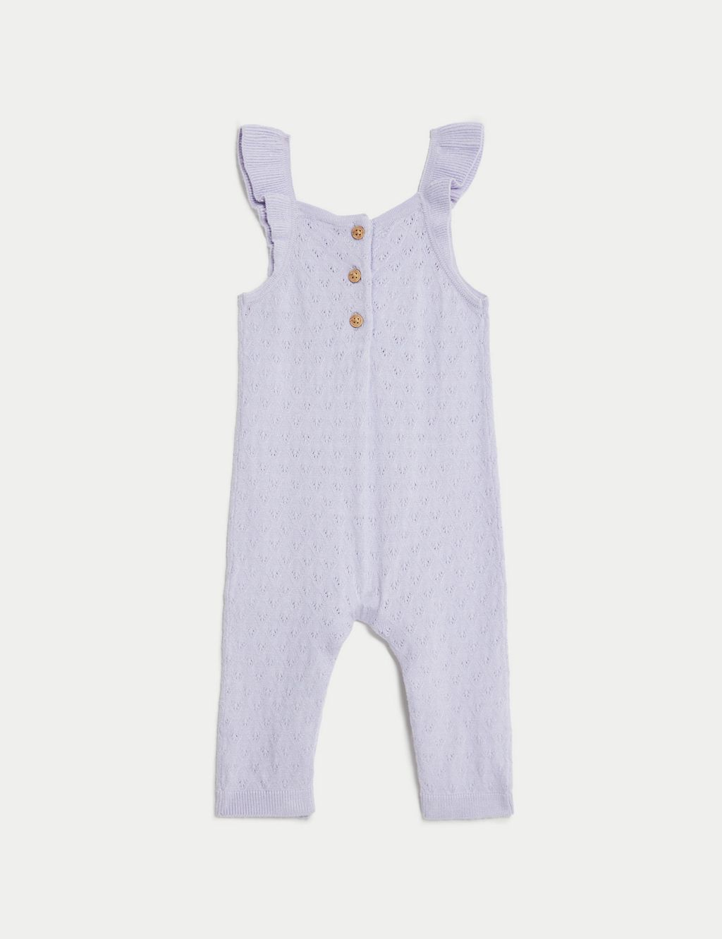 Pointelle Frill Dungarees (7lbs-1 Yrs) 2 of 4