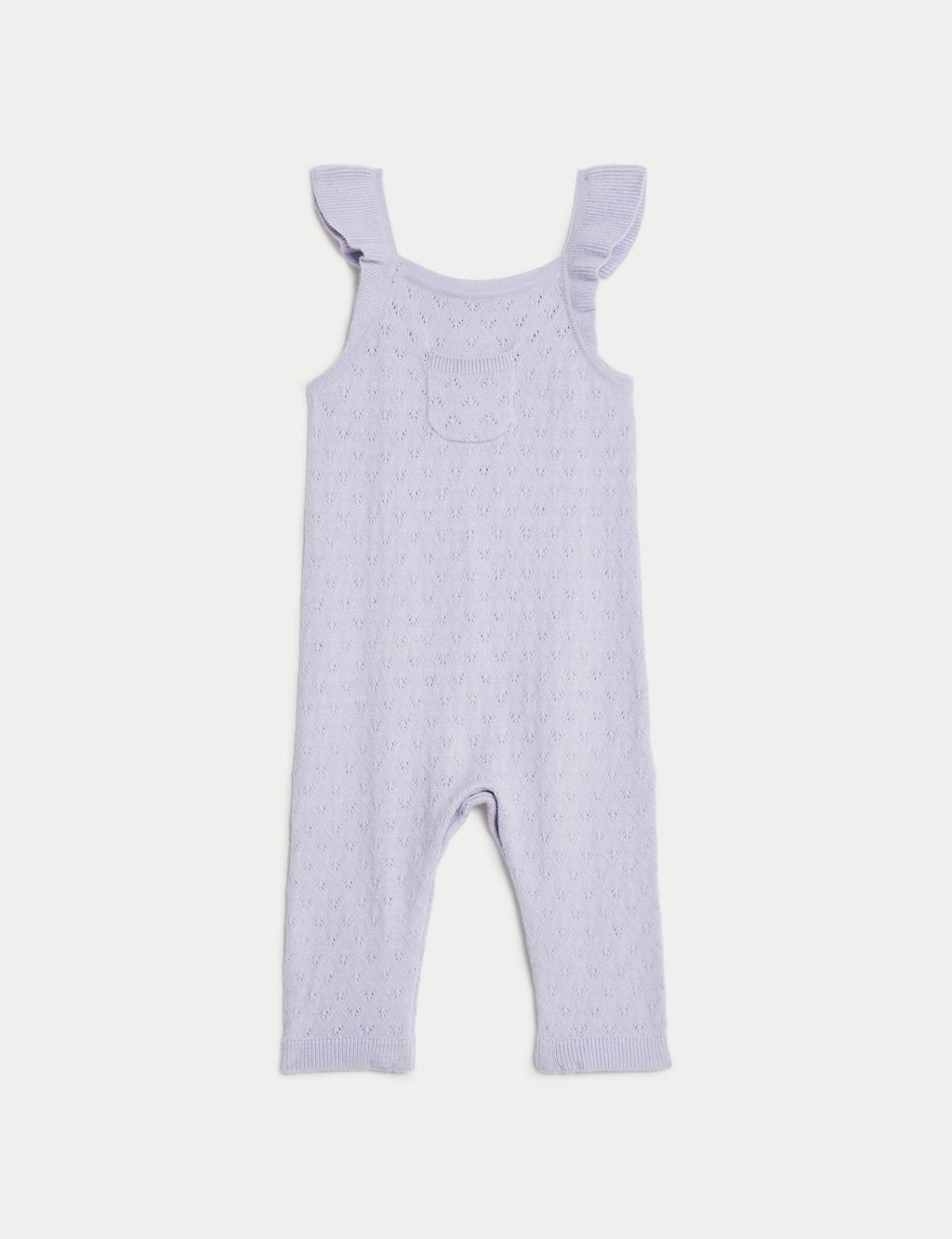 Pointelle Frill Dungarees (7lbs-1 Yrs) 1 of 4