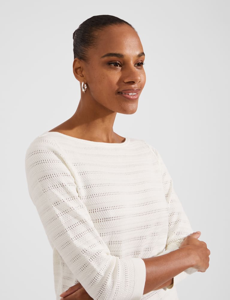 White slash shop neck jumper