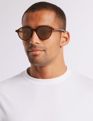 Men's polarized round sunglasses sale