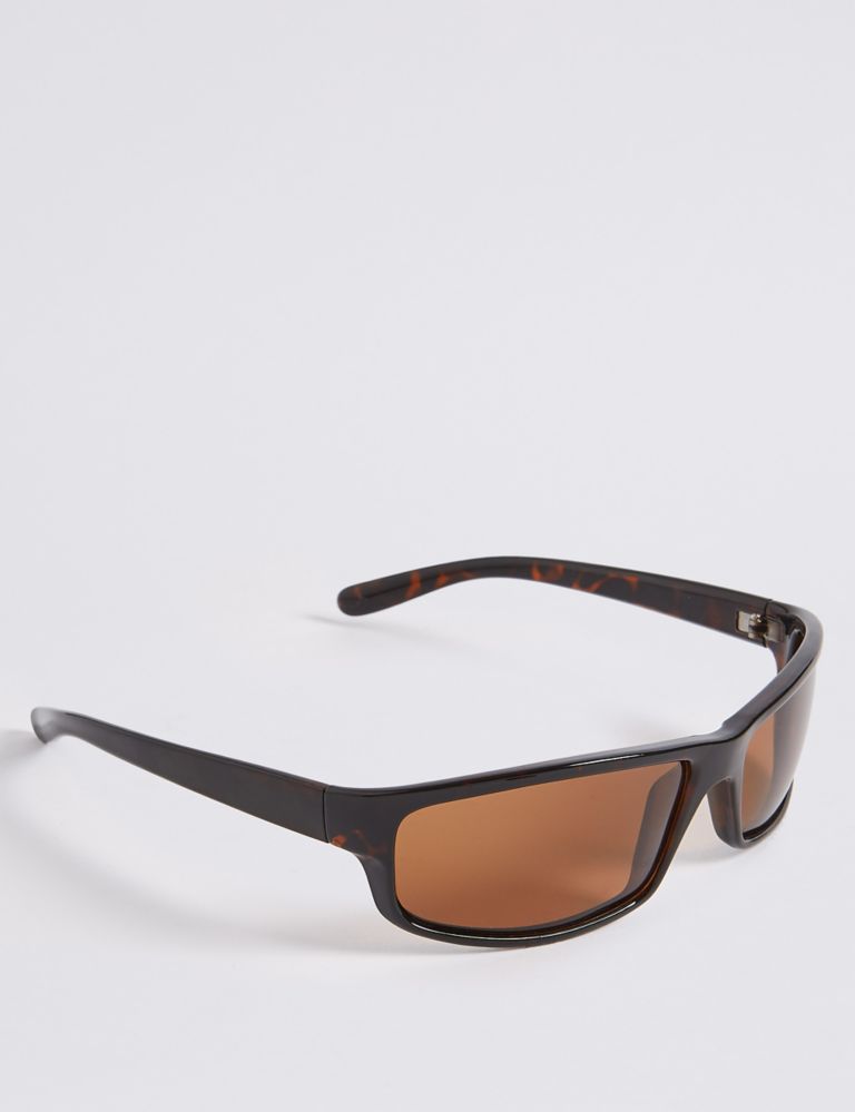 Polarised Rectangular Wrap Sunglasses 3 of 5