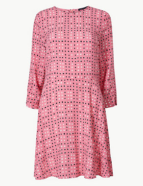 Polka Dot 3/4 Sleeve Fit & Flare Mini Dress Image 2 of 4