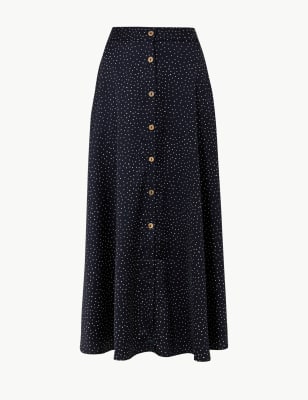 Polka Dot A Line Maxi Skirt M S Collection M S